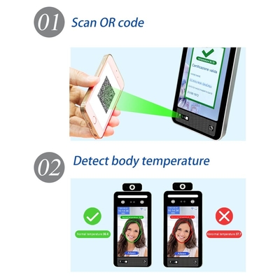 Zasięg wykrywania 0.5m EU Green Pass Scanner 8-calowe urządzenia do rozpoznawania twarzy IPS