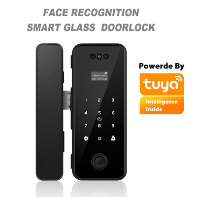 Aluminiowy ABS Tuya Smart Lock Rozpoznawanie twarzy Odcisk palca Bezramowa szklana blokada drzwi