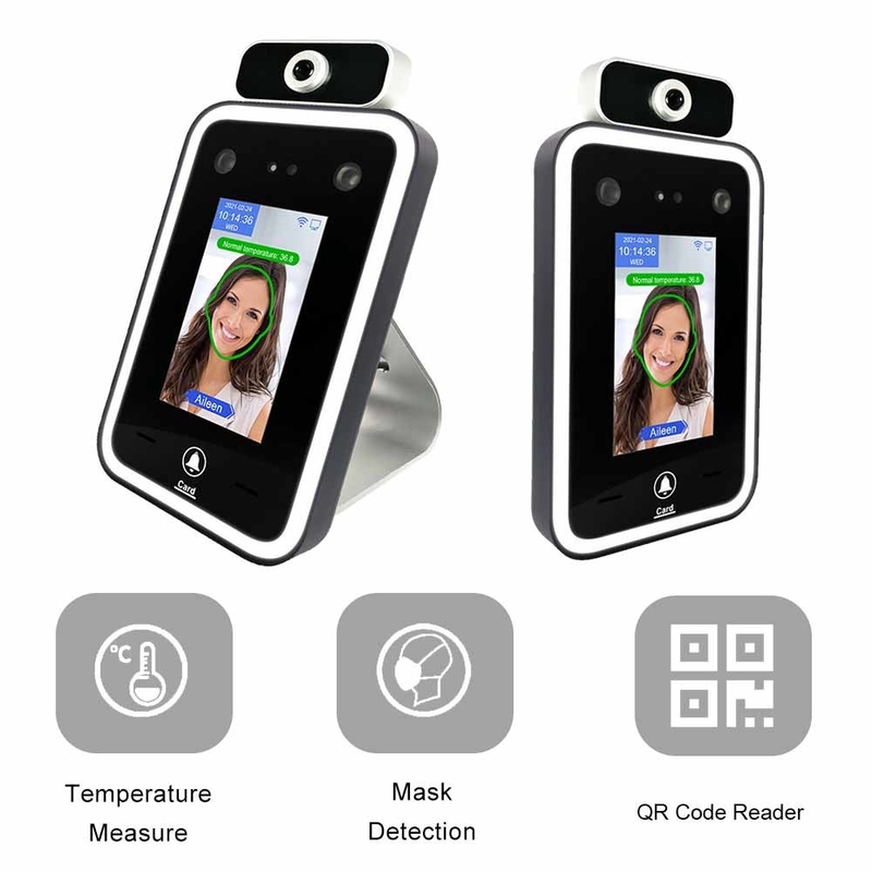 Skaner kodów QR Czujnik temperatury Bezpieczeństwo Aparat do rozpoznawania twarzy Bezprzewodowa kontrola dostępu do twarzy w chmurze