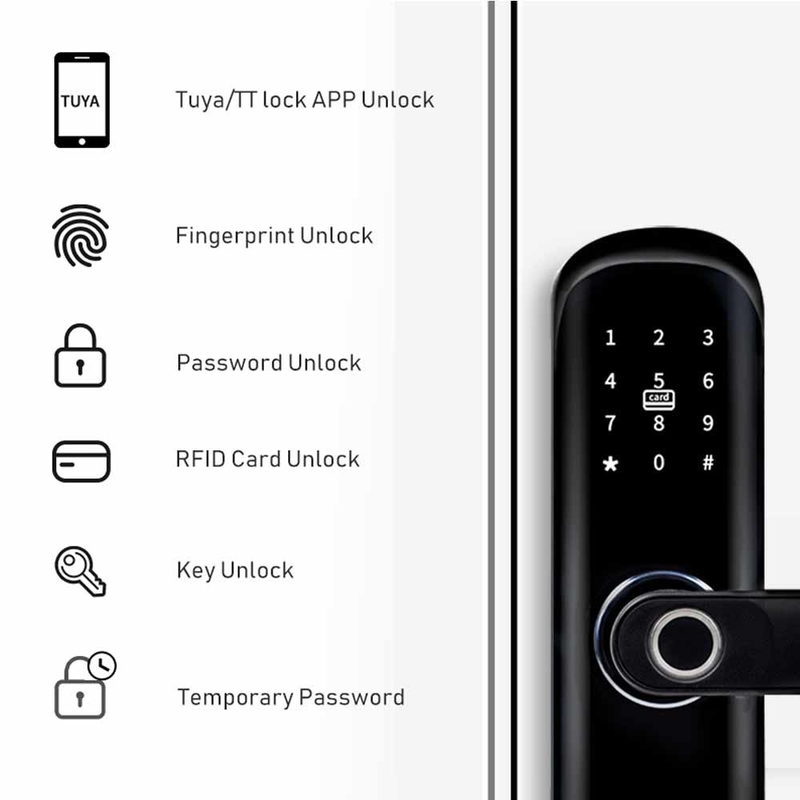 Strona główna Inteligentny inteligentny zamek Tuya Wifi App Security cyfrowy zamek do drzwi z odciskiem palca