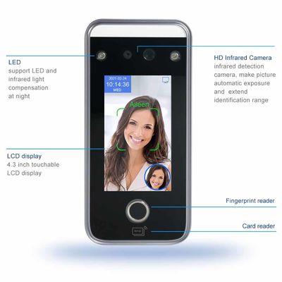 Tall Stand Biometryczna maszyna do pomiaru czasu obecności na karcie IC Odcisk palca RS485