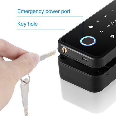 Aluminiowy ABS Tuya Smart Lock Rozpoznawanie twarzy Odcisk palca Bezramowa szklana blokada drzwi